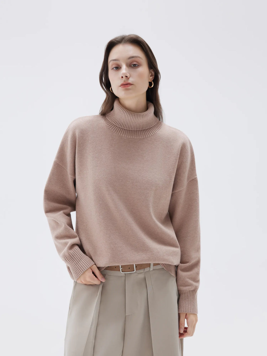 Cashmere Oversized Turtleneck Sweater