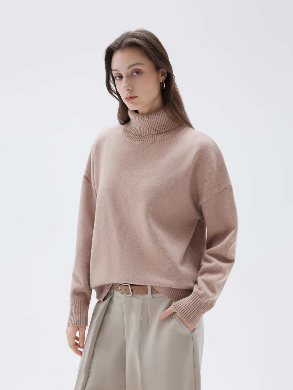 Cashmere Oversized Turtleneck Sweater