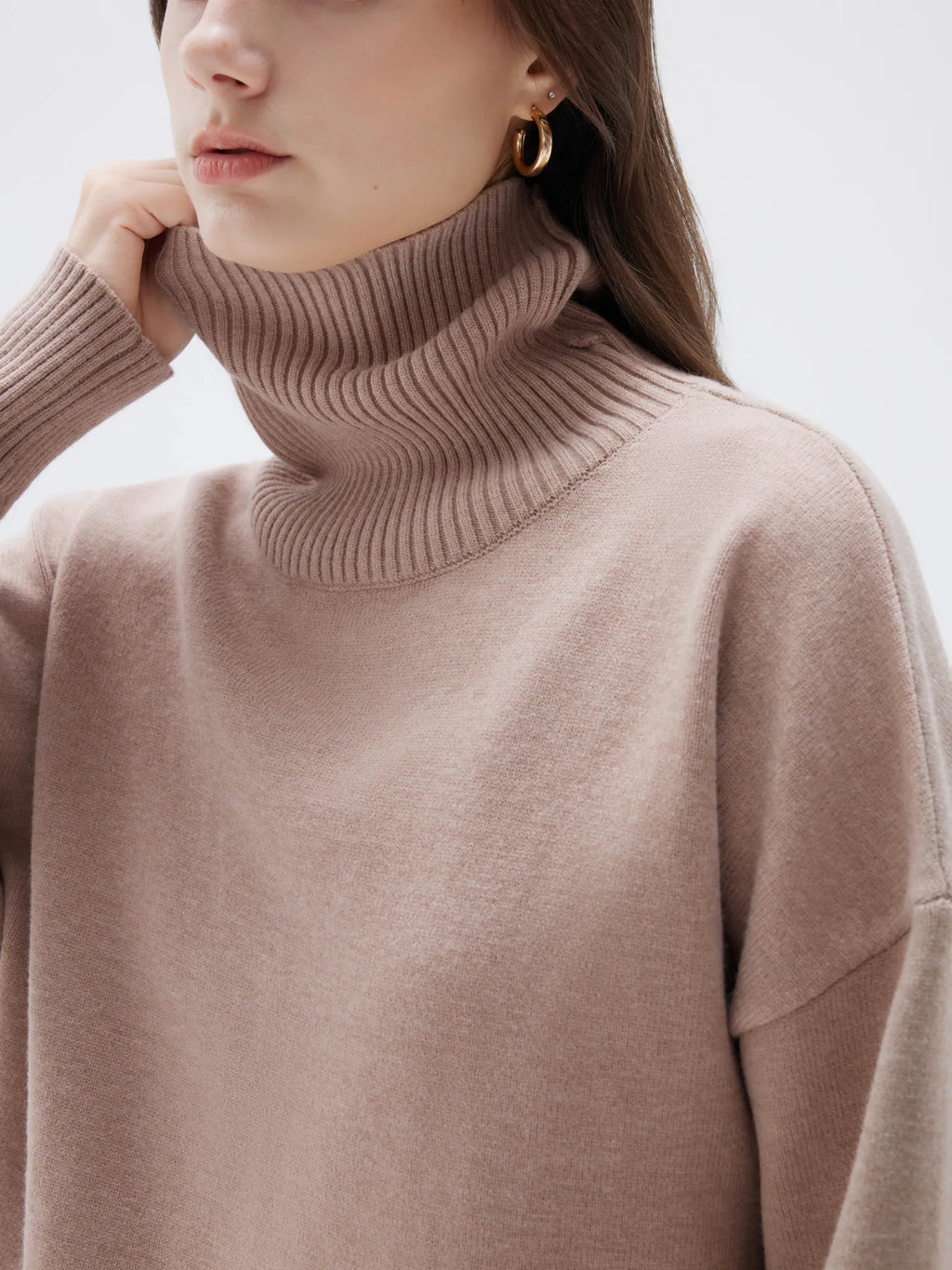 Cashmere Oversized Turtleneck Sweater