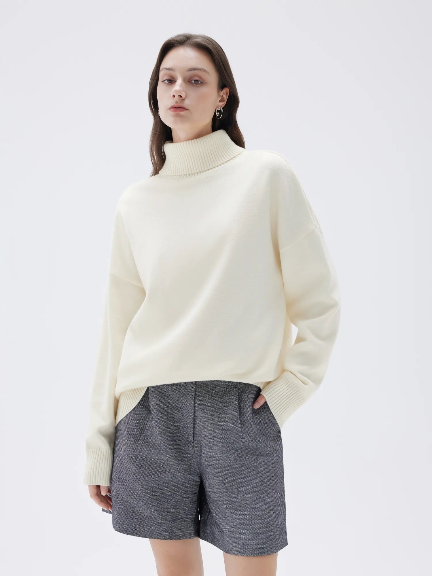 Cashmere Oversized Turtleneck Sweater