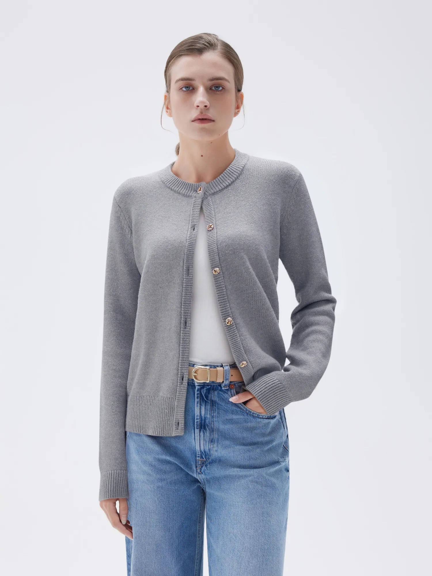 Cashmere Button Up Sweater