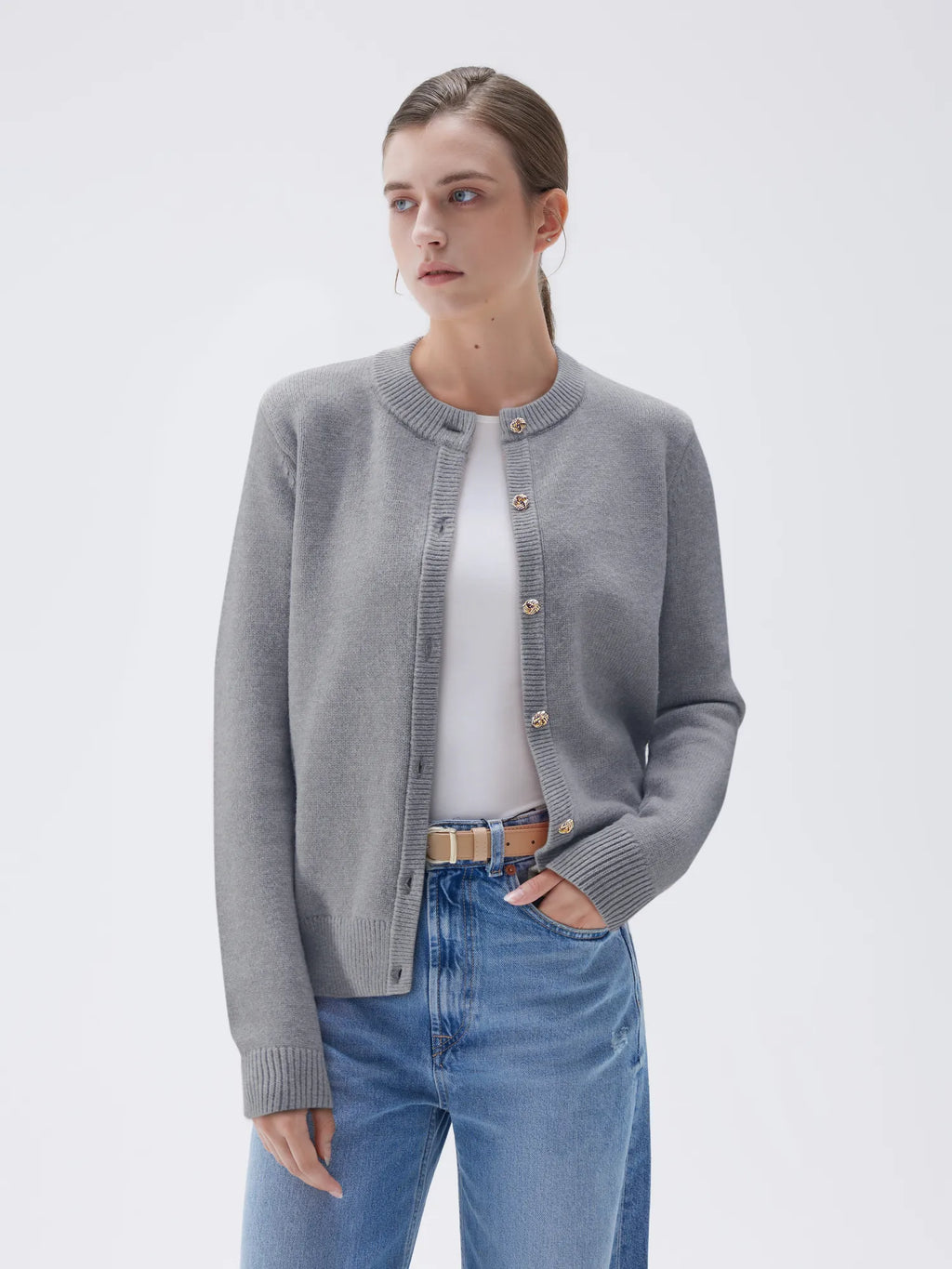 Cashmere Button Up Sweater