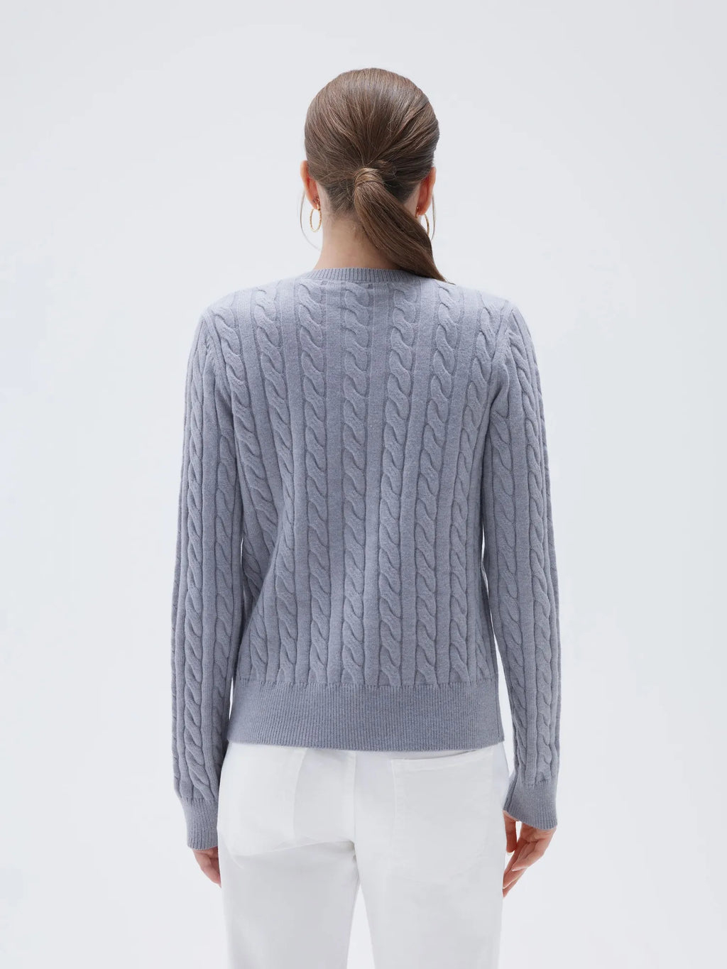 Cashmere Button Up Cable Sweater