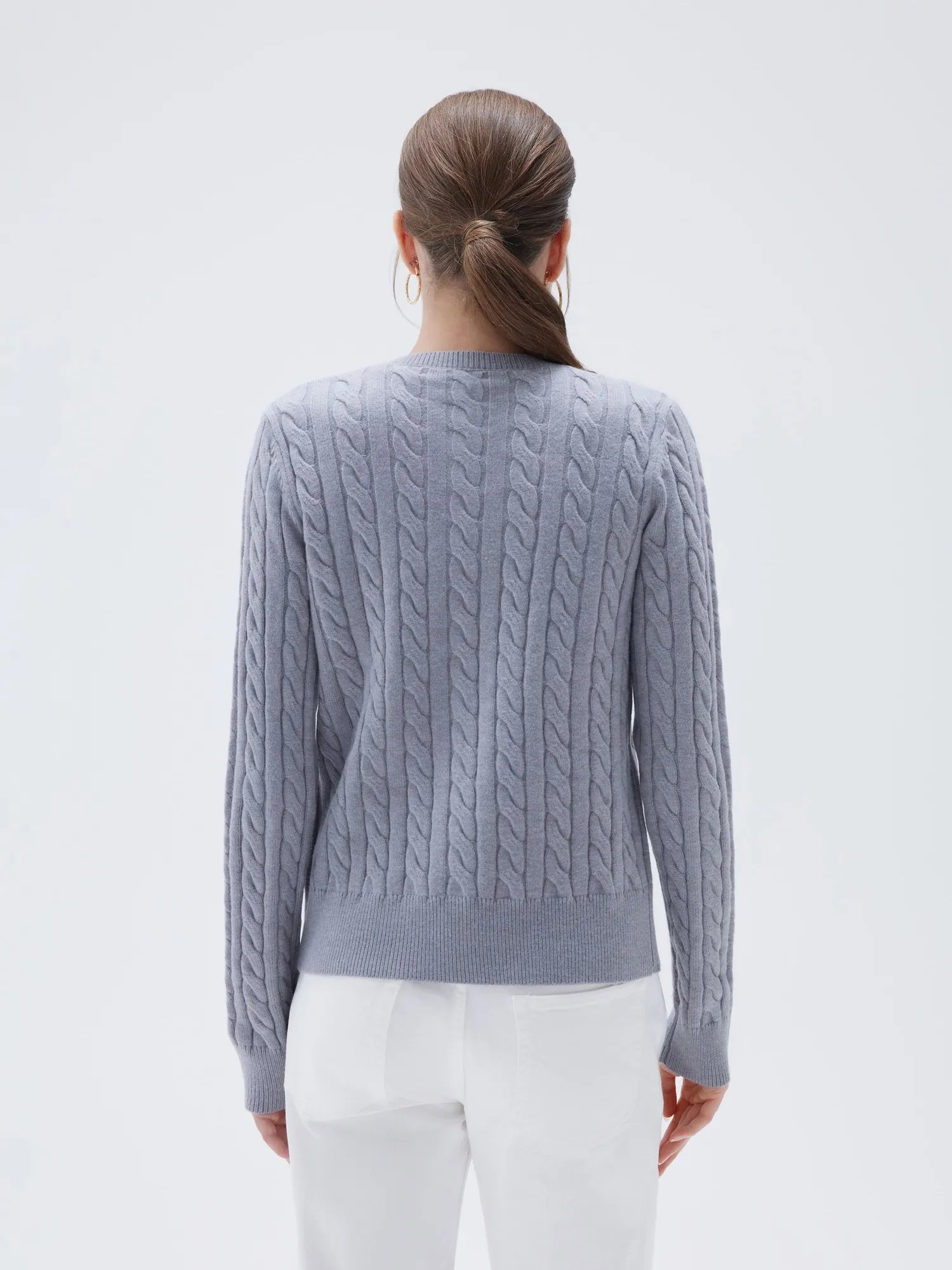 Cashmere Button Up Cable Sweater