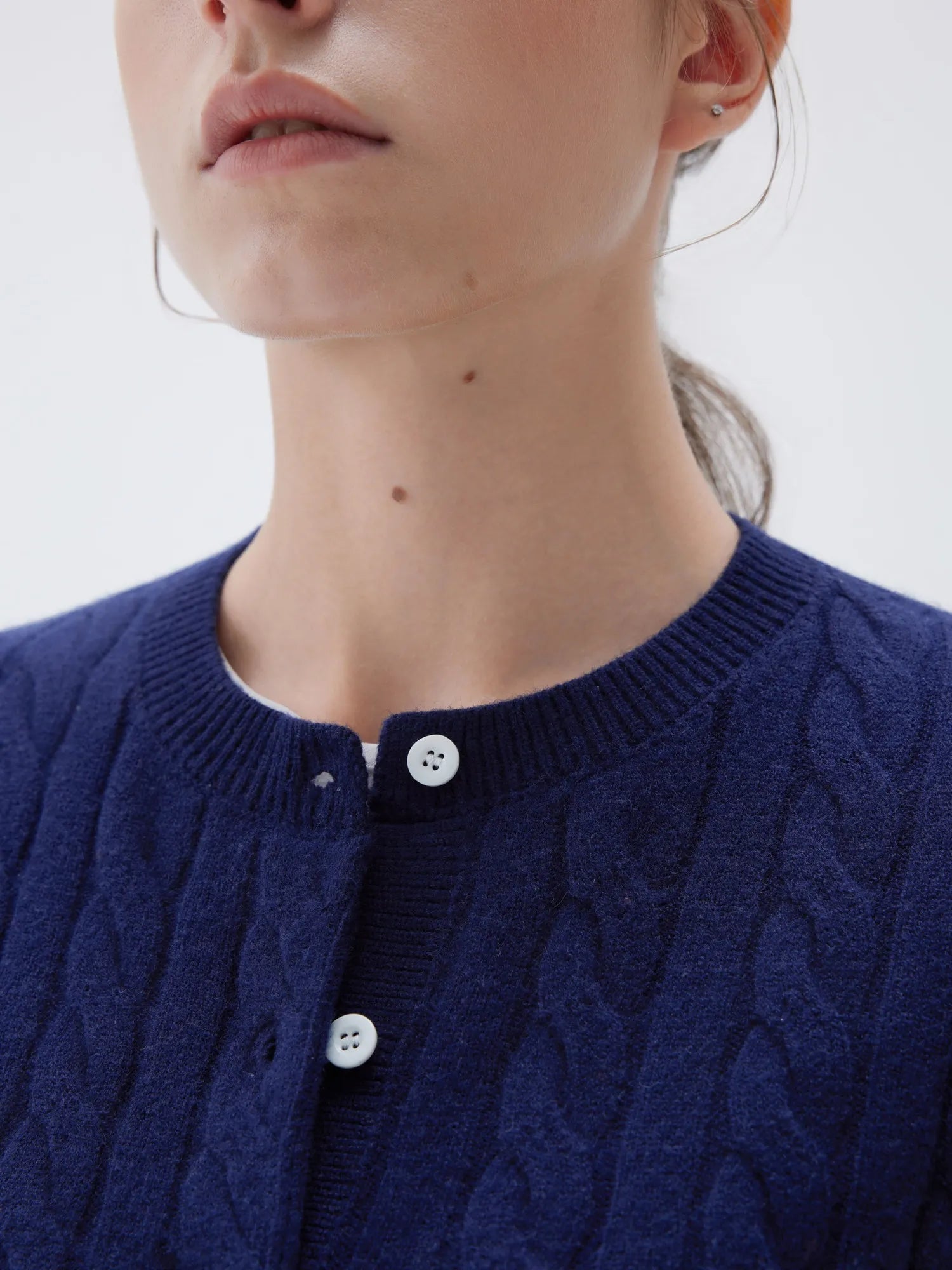 Cashmere Button Up Cable Sweater