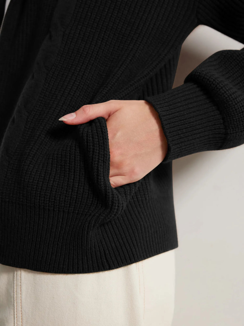 Cashmere Chunky Knit Hoodie Sweater