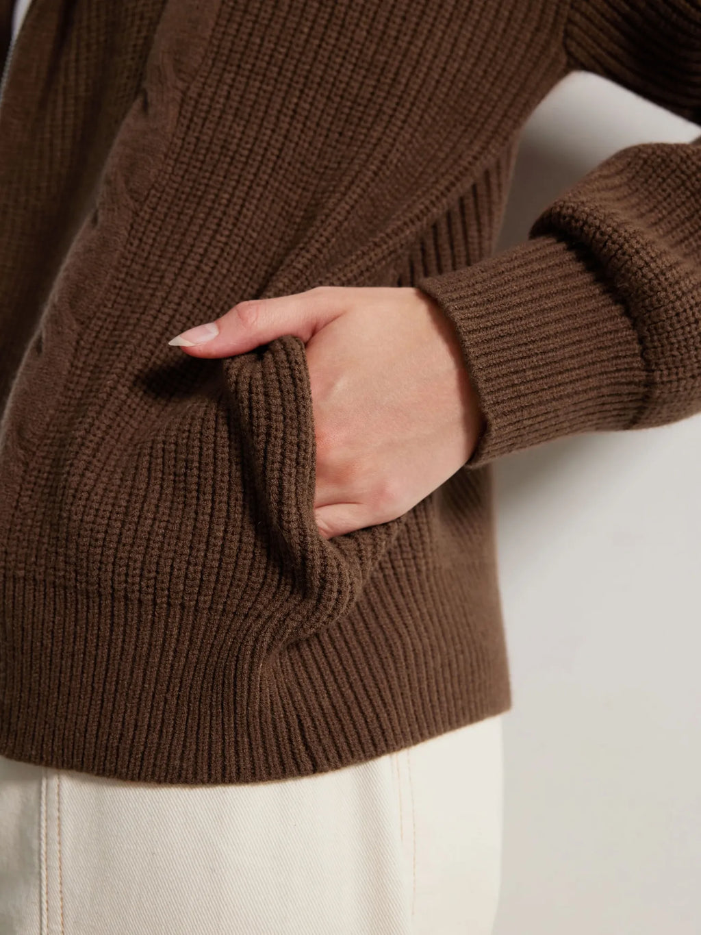Cashmere Chunky Knit Hoodie Sweater