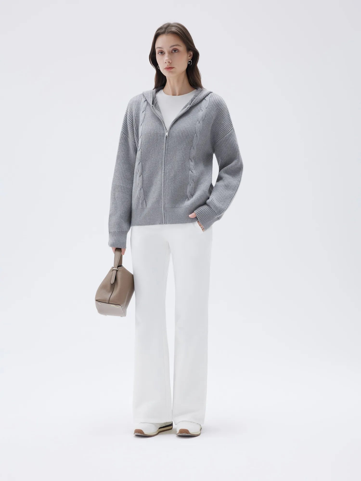 Cashmere Chunky Knit Hoodie Sweater