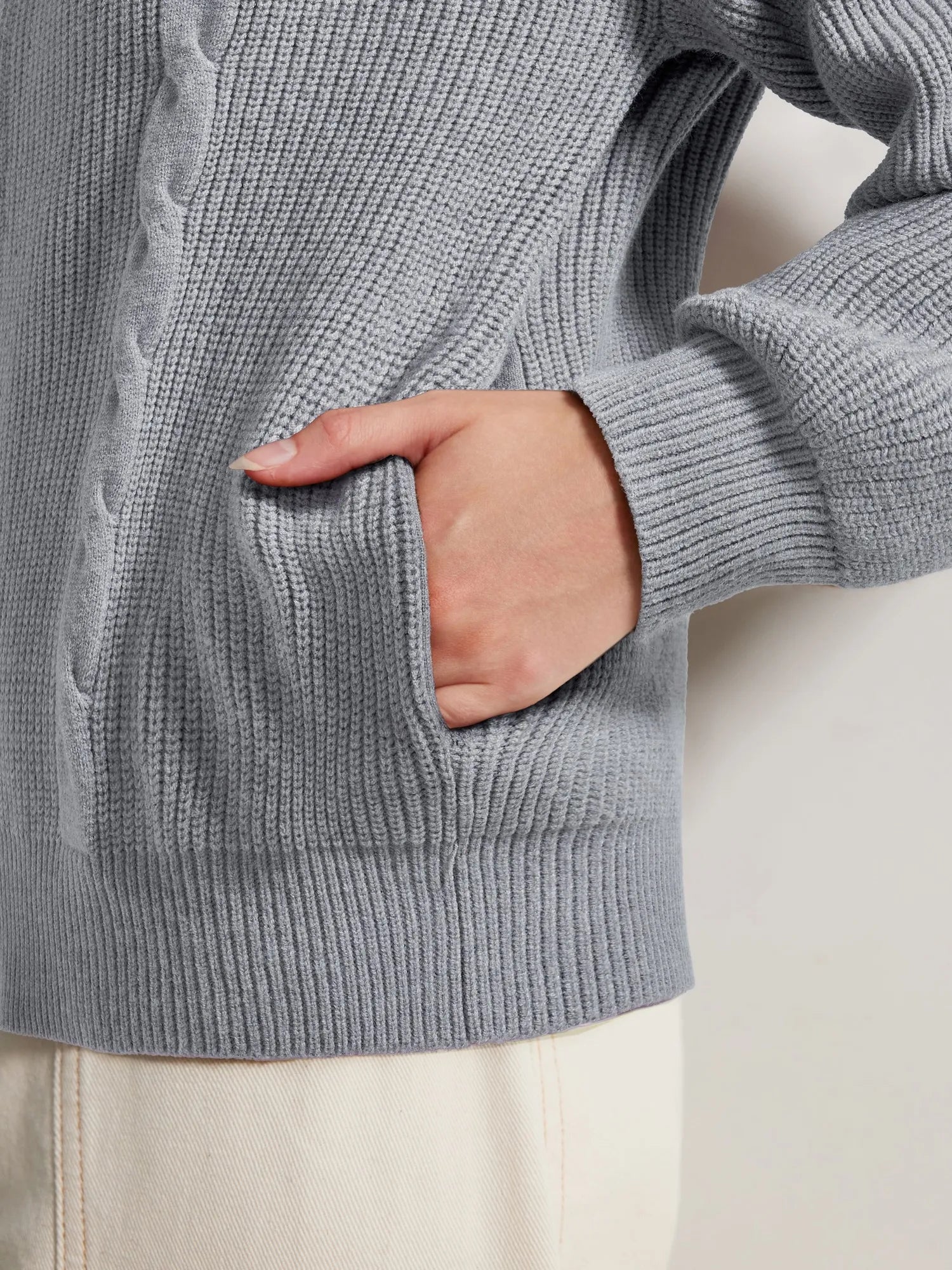 Cashmere Chunky Knit Hoodie Sweater