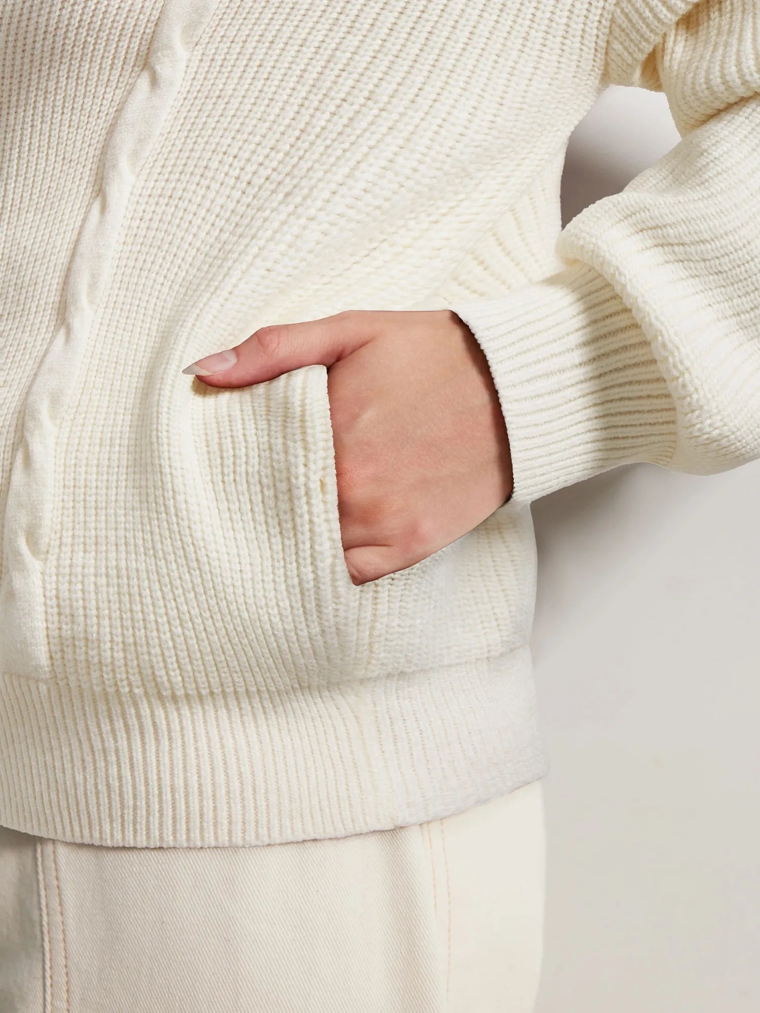 Cashmere Chunky Knit Hoodie Sweater