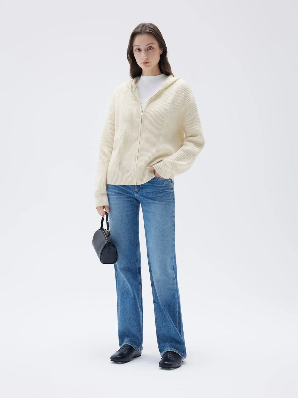 Cashmere Chunky Knit Hoodie Sweater