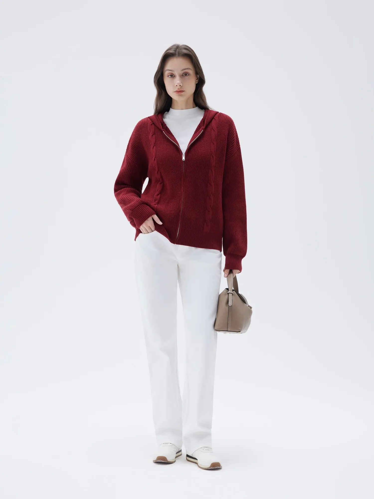 Cashmere Chunky Knit Hoodie Sweater