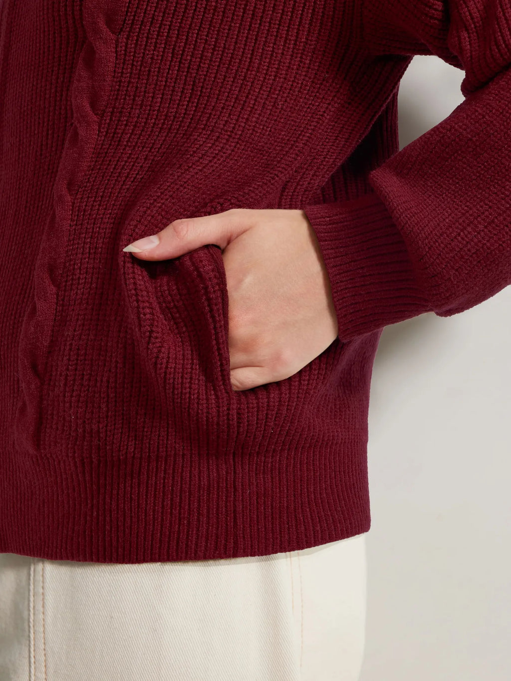 Cashmere Chunky Knit Hoodie Sweater