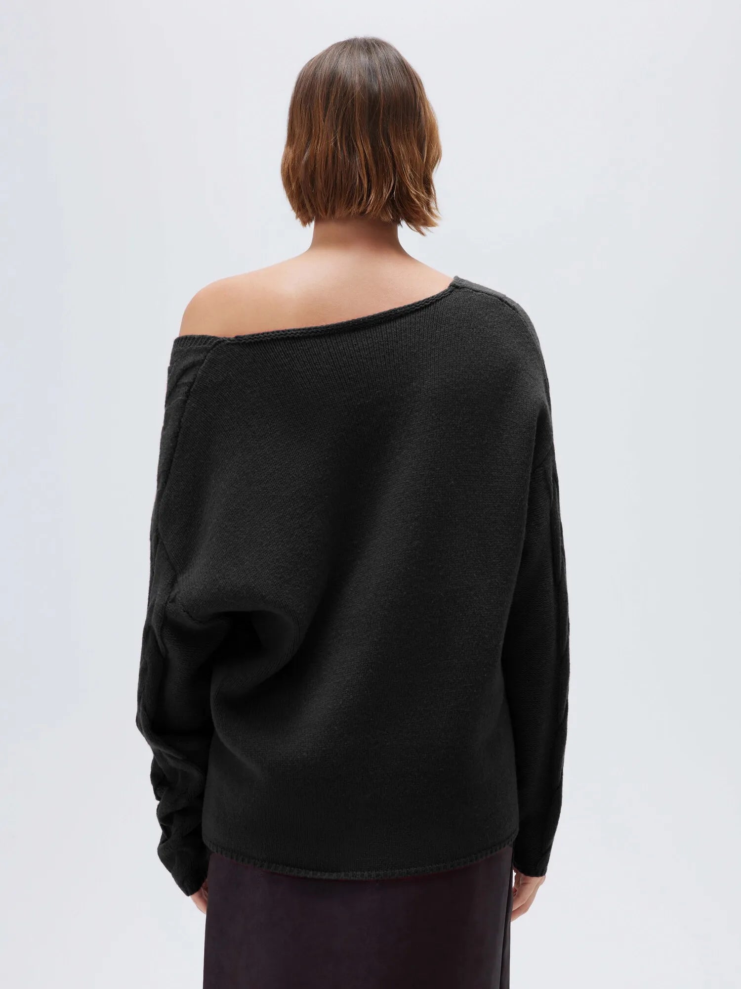 Cashmere V Neck Cable Sweater