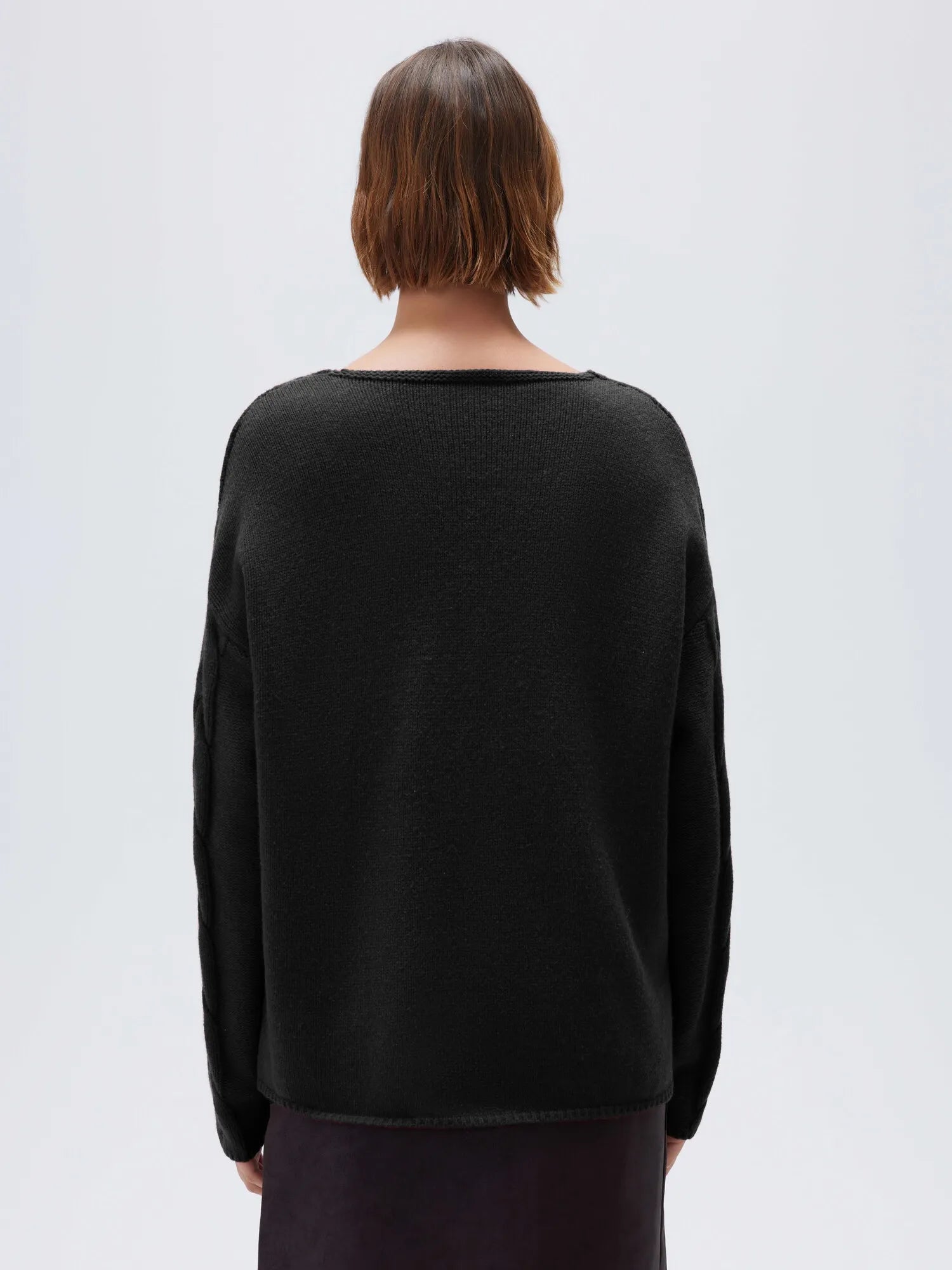 Cashmere V Neck Cable Sweater
