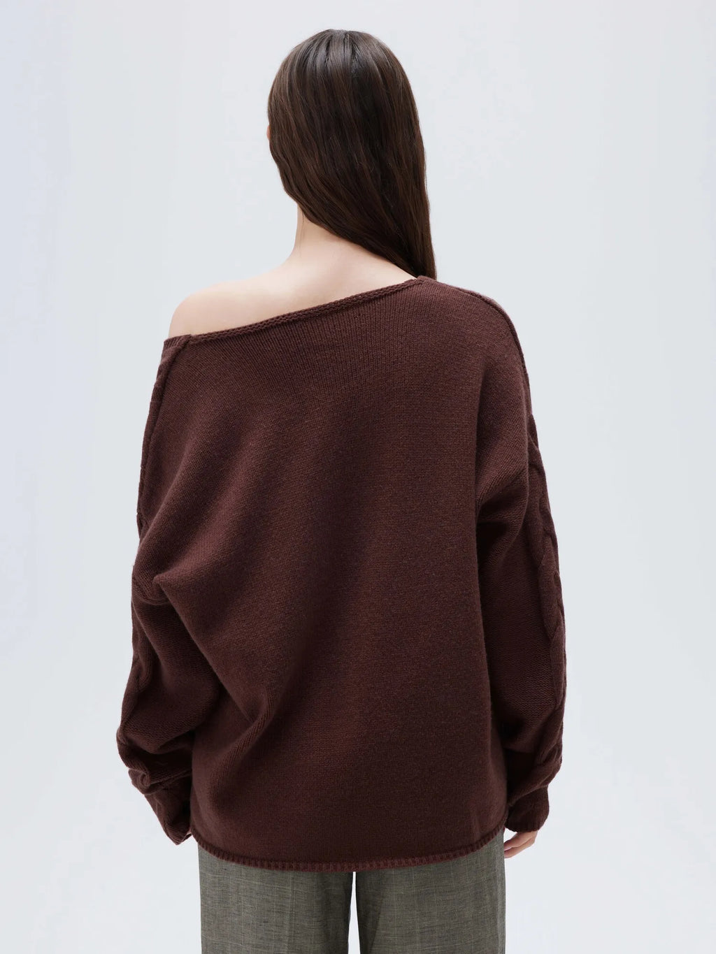 Cashmere V Neck Cable Sweater