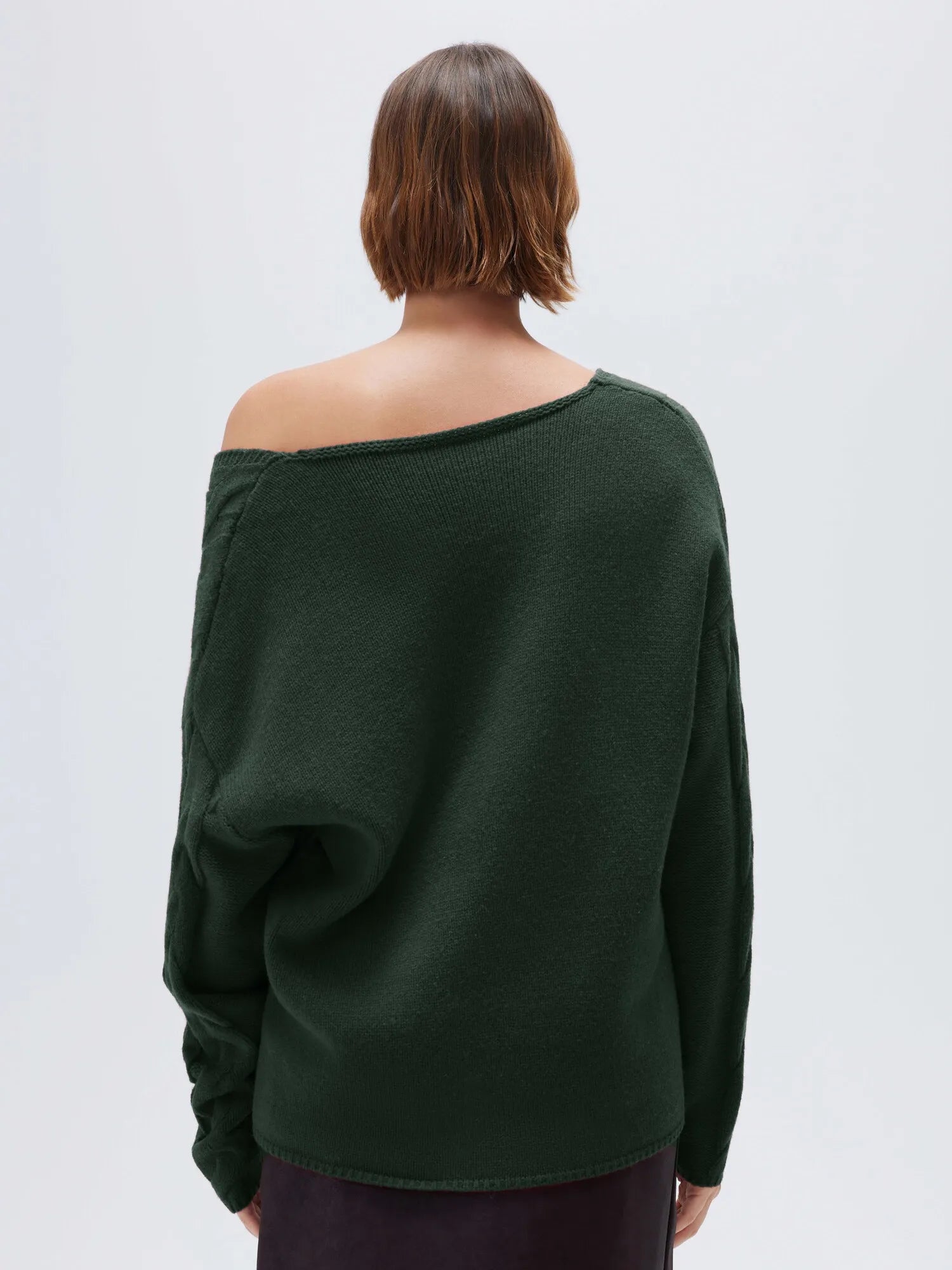 Cashmere V Neck Cable Sweater