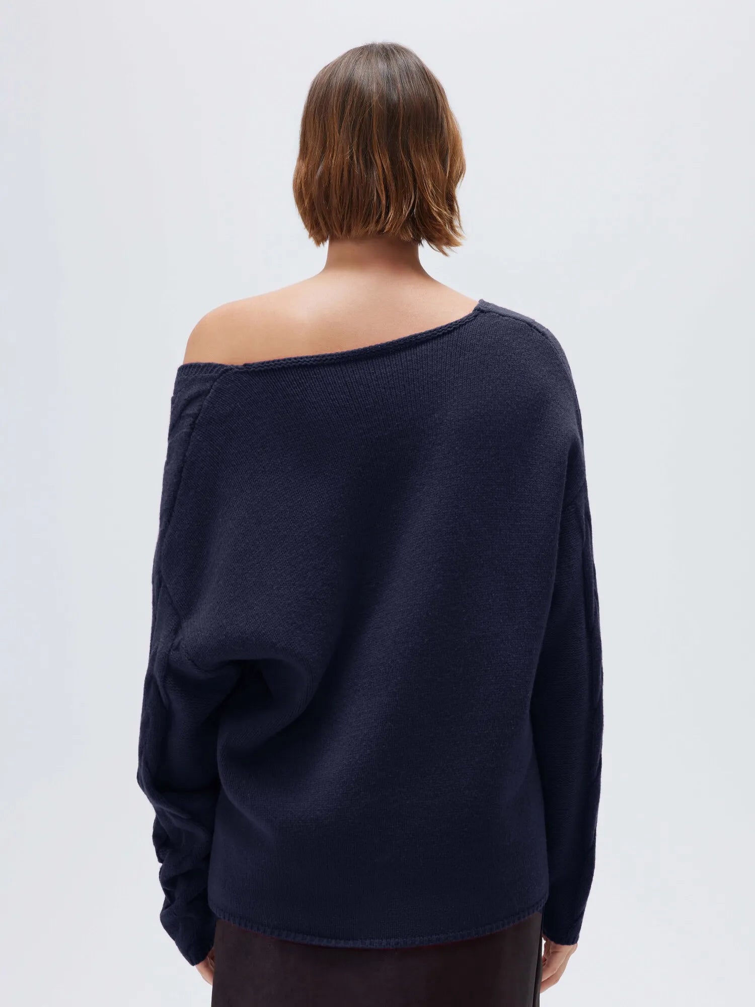 Cashmere V Neck Cable Sweater