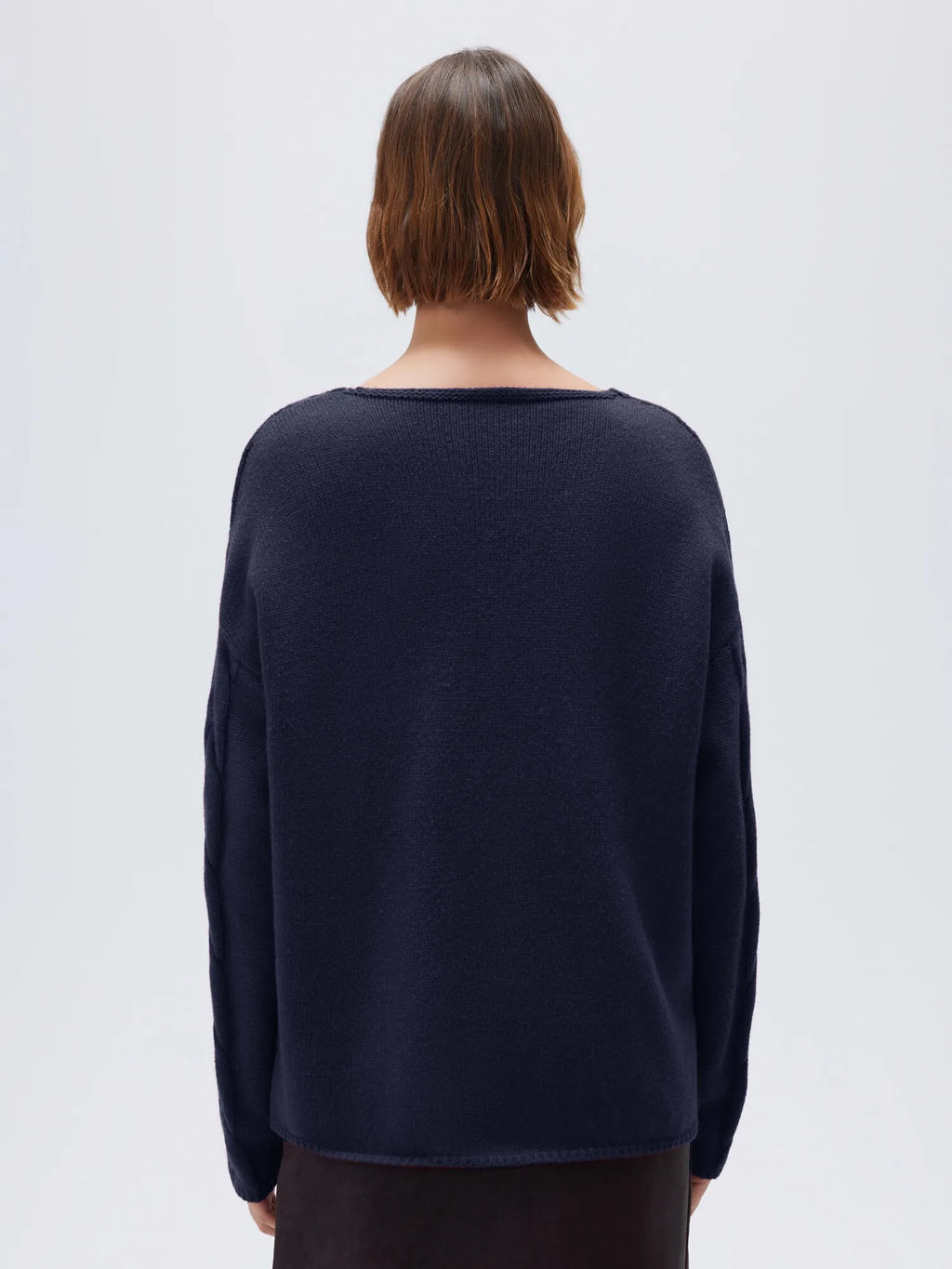 Cashmere V Neck Cable Sweater