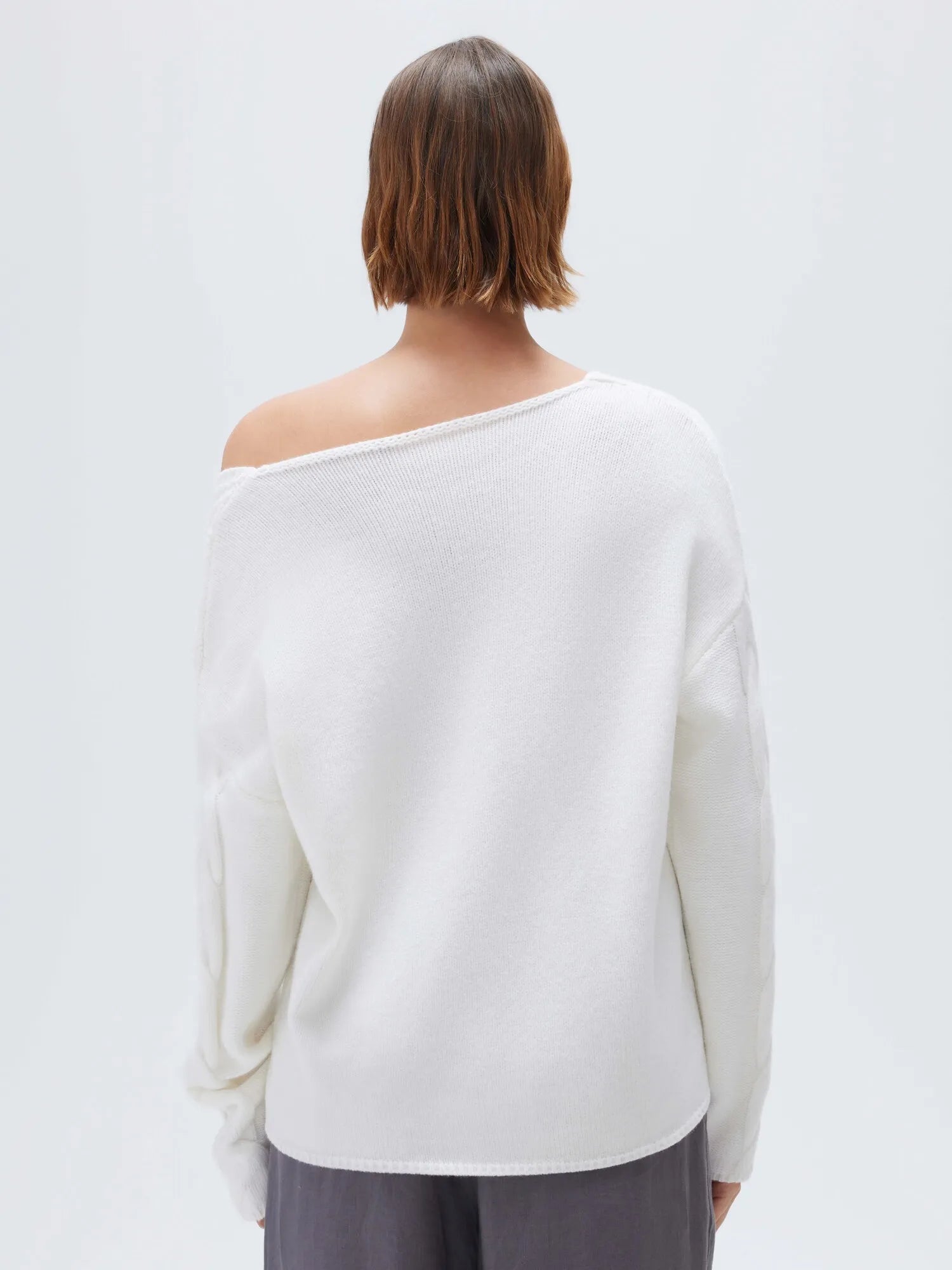 Cashmere V Neck Cable Sweater