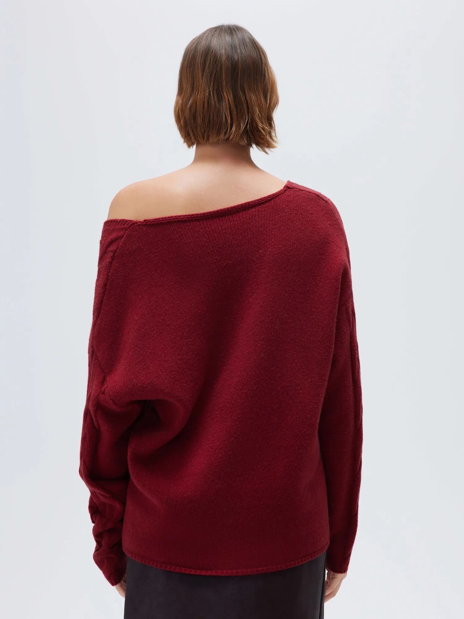 Cashmere V Neck Cable Sweater