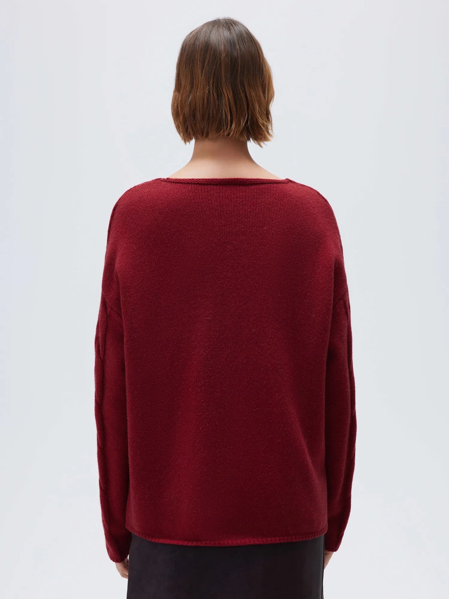 Cashmere V Neck Cable Sweater