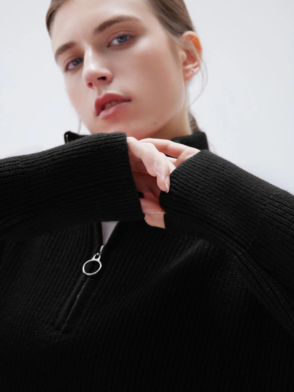 Cashmere Oversized Quarter Zip Sweater