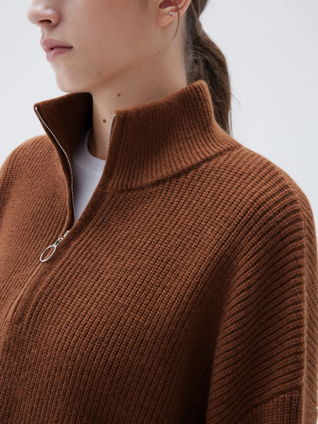Cashmere Oversized Quarter Zip Sweater