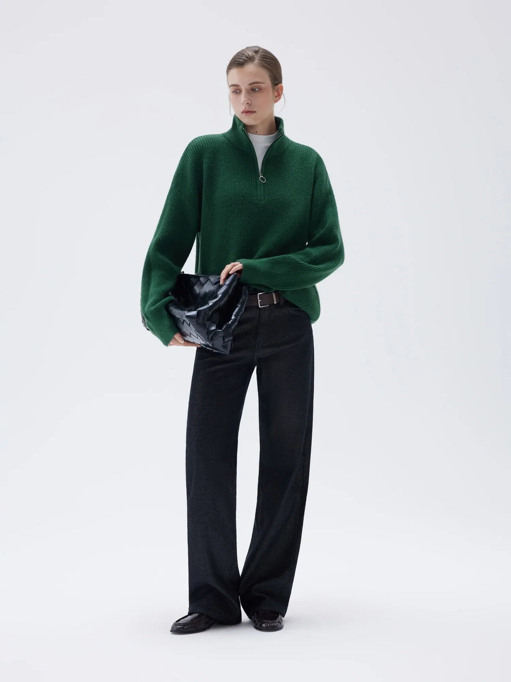 Cashmere Oversized Quarter Zip Sweater