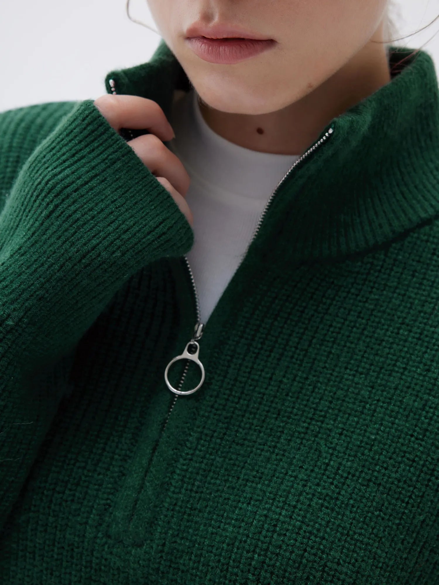 Cashmere Oversized Quarter Zip Sweater