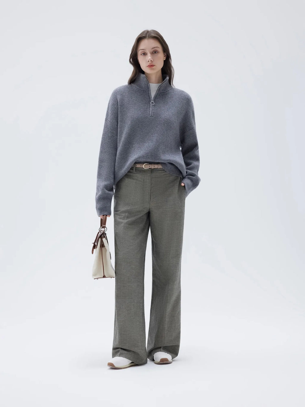 Cashmere Oversized Quarter Zip Sweater