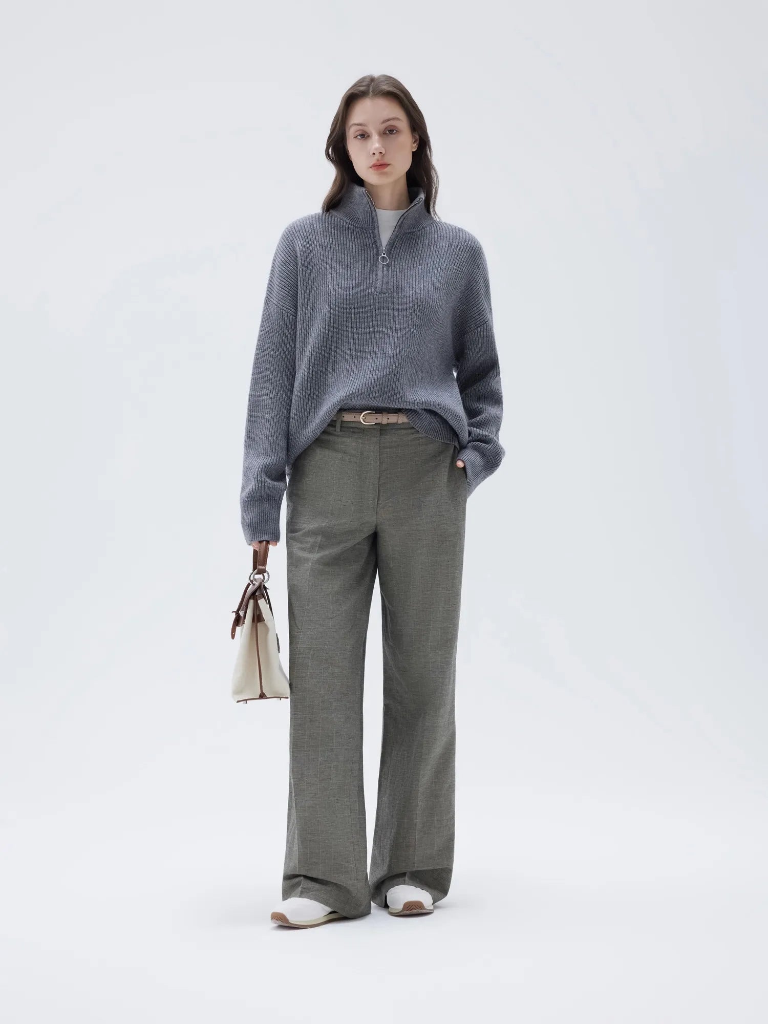 Cashmere Oversized Quarter Zip Sweater