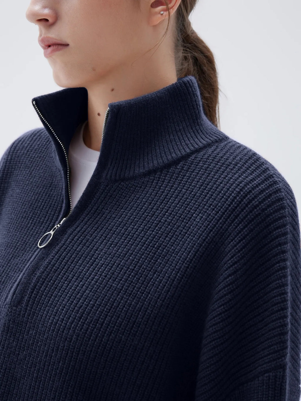 Cashmere Oversized Quarter Zip Sweater