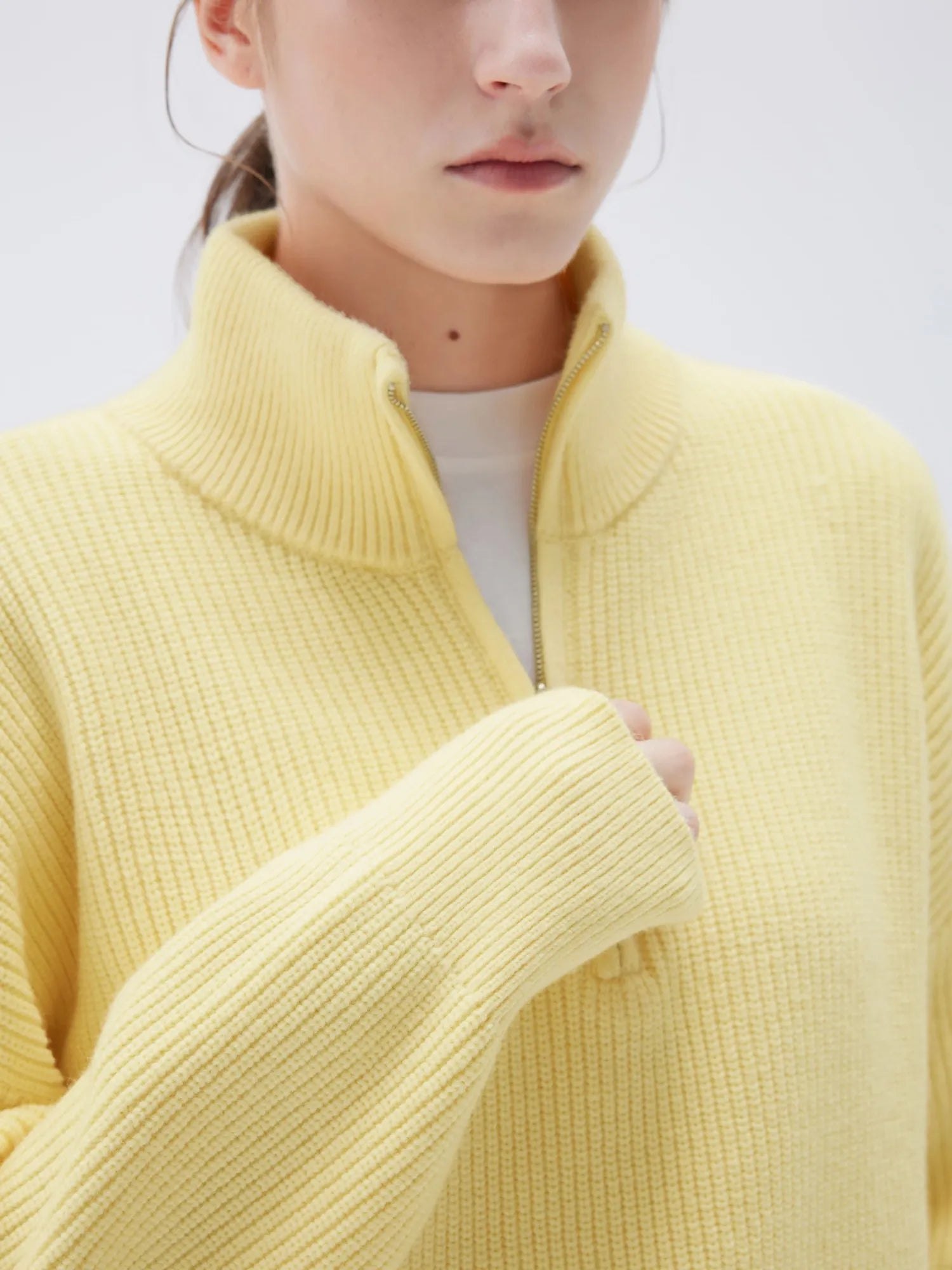 Cashmere Oversized Quarter Zip Sweater