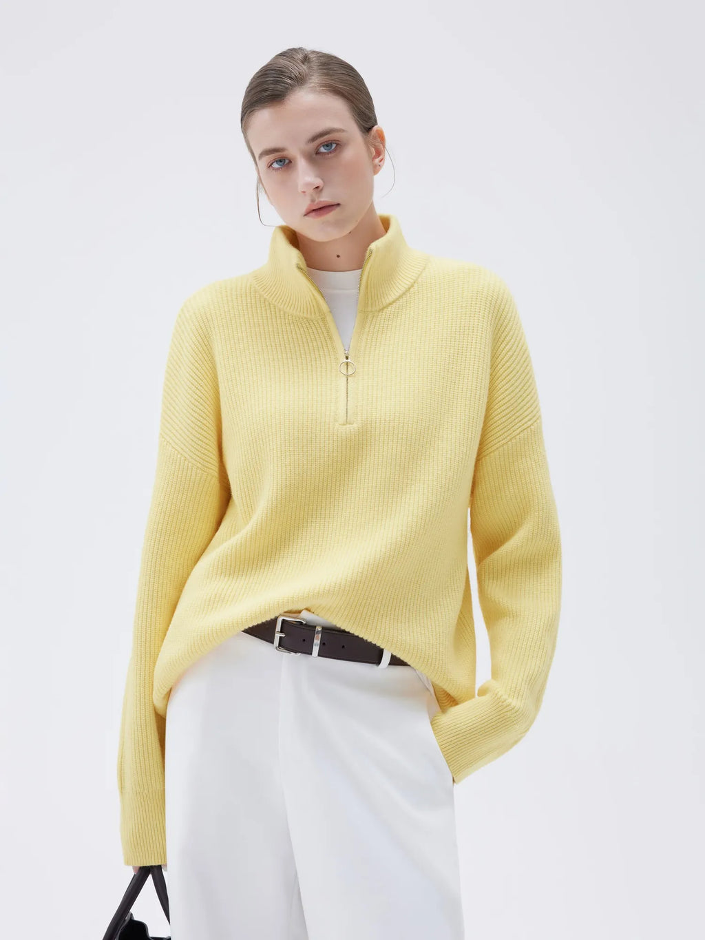 Cashmere Oversized Quarter Zip Sweater