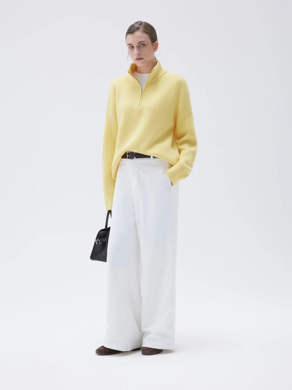 Cashmere Oversized Quarter Zip Sweater