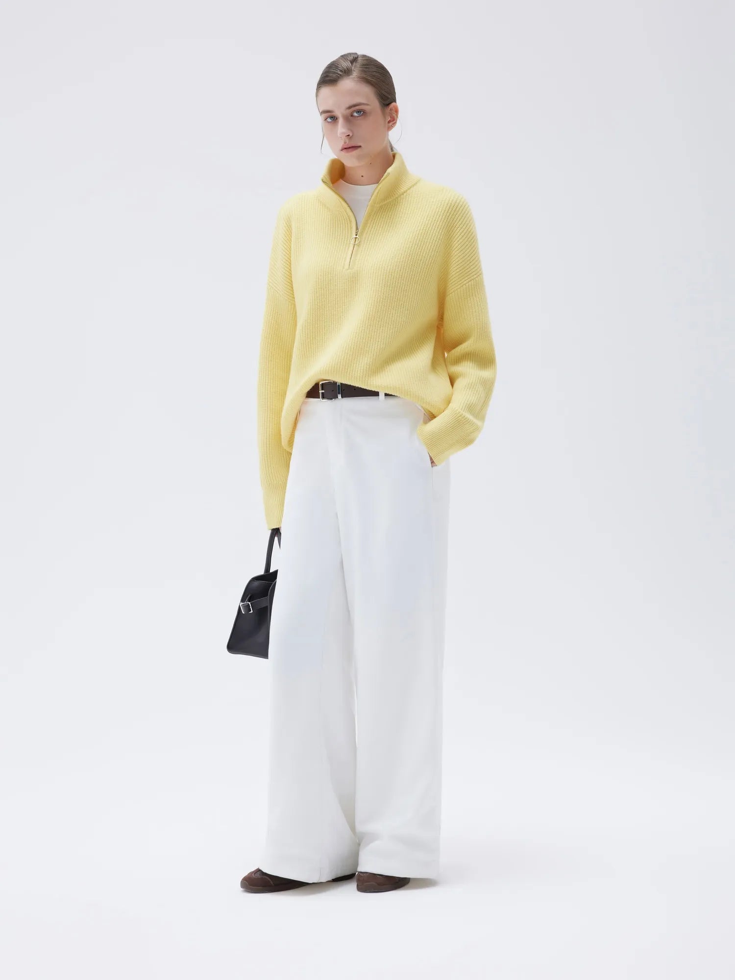 Cashmere Oversized Quarter Zip Sweater
