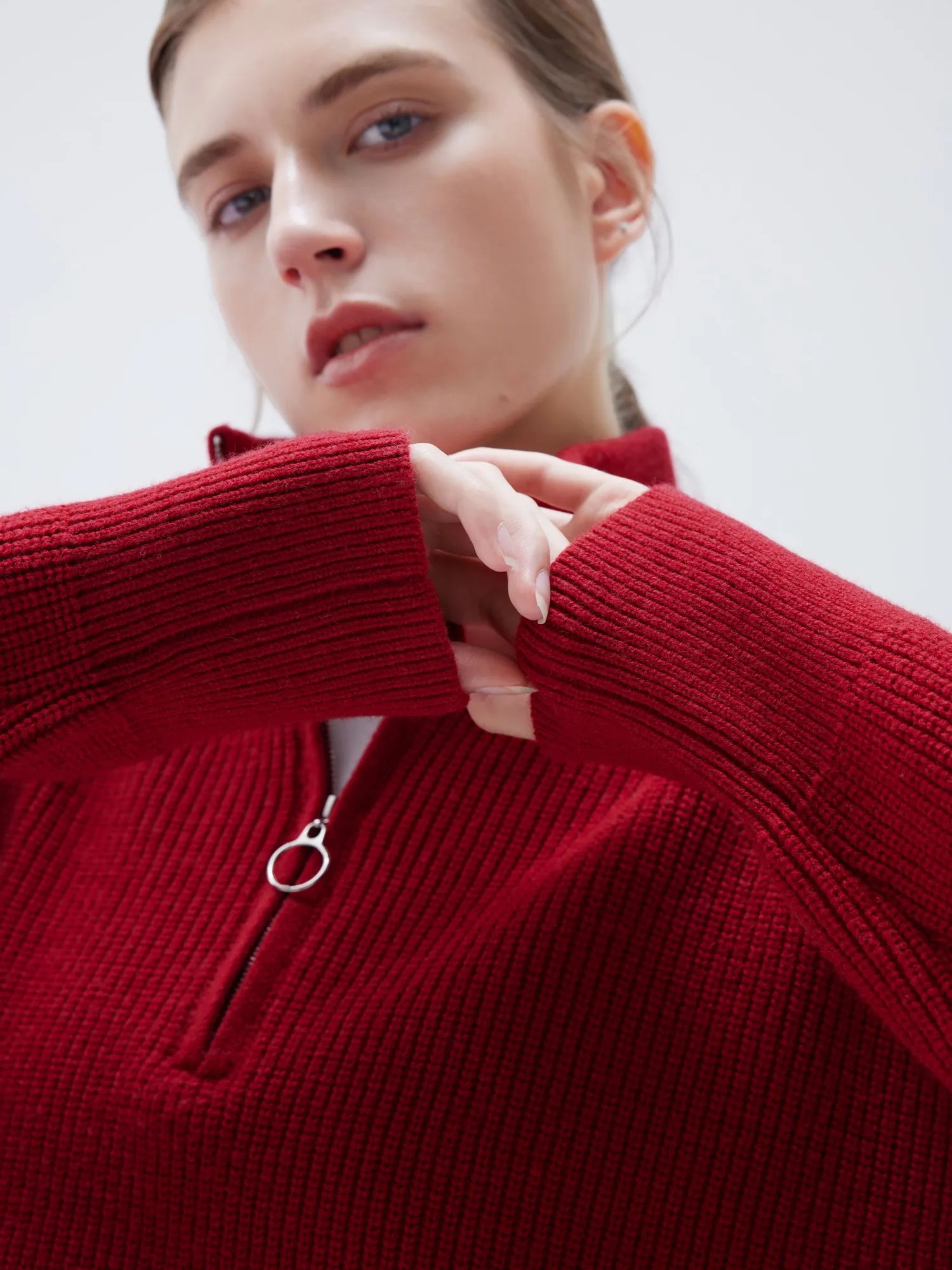 Cashmere Oversized Quarter Zip Sweater