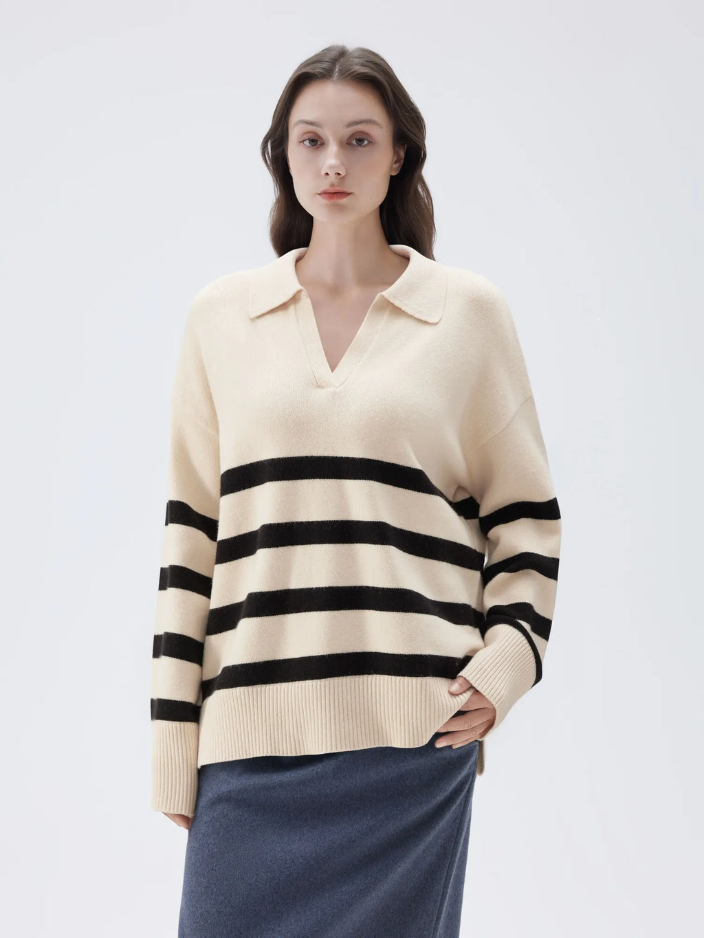 Cashmere Oversized V Collar Sweater