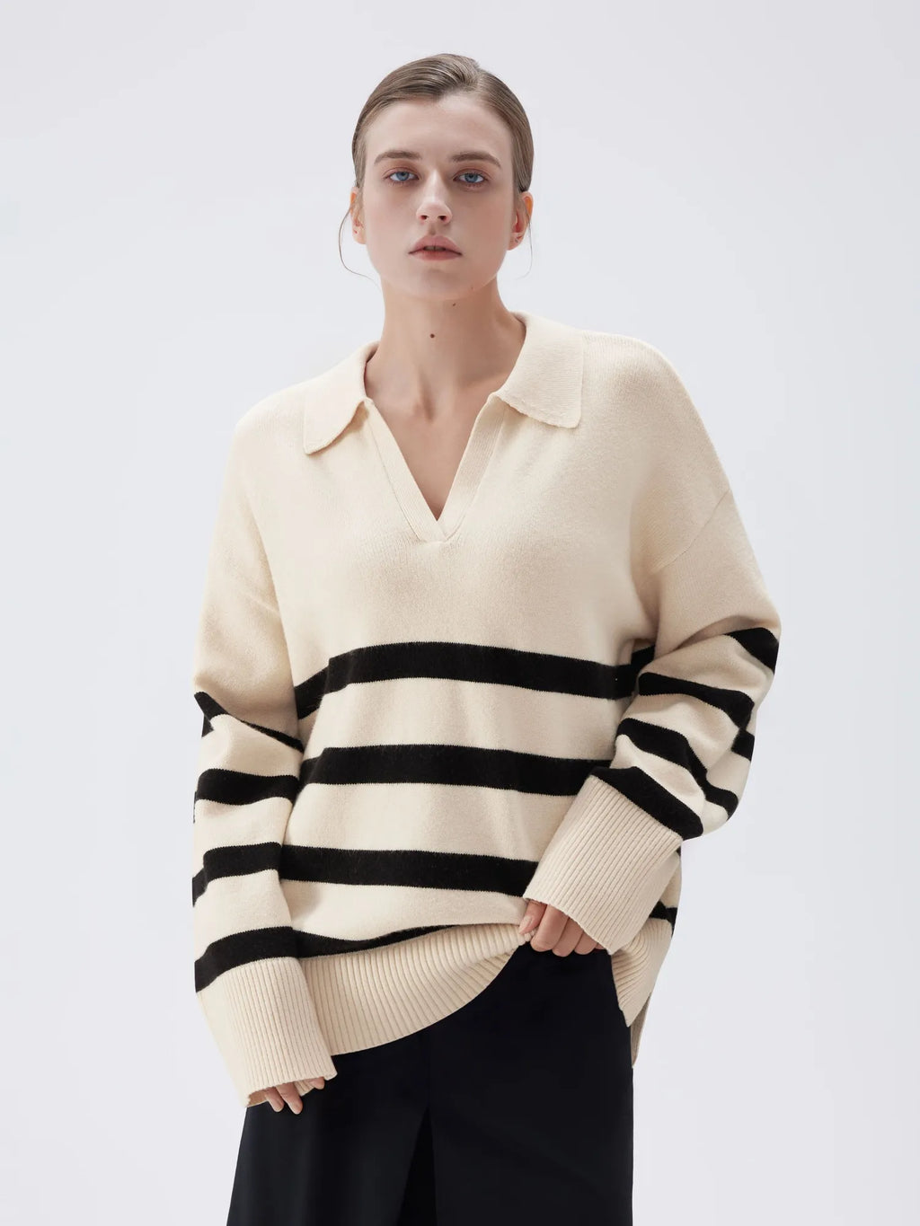 Cashmere Oversized V Collar Sweater