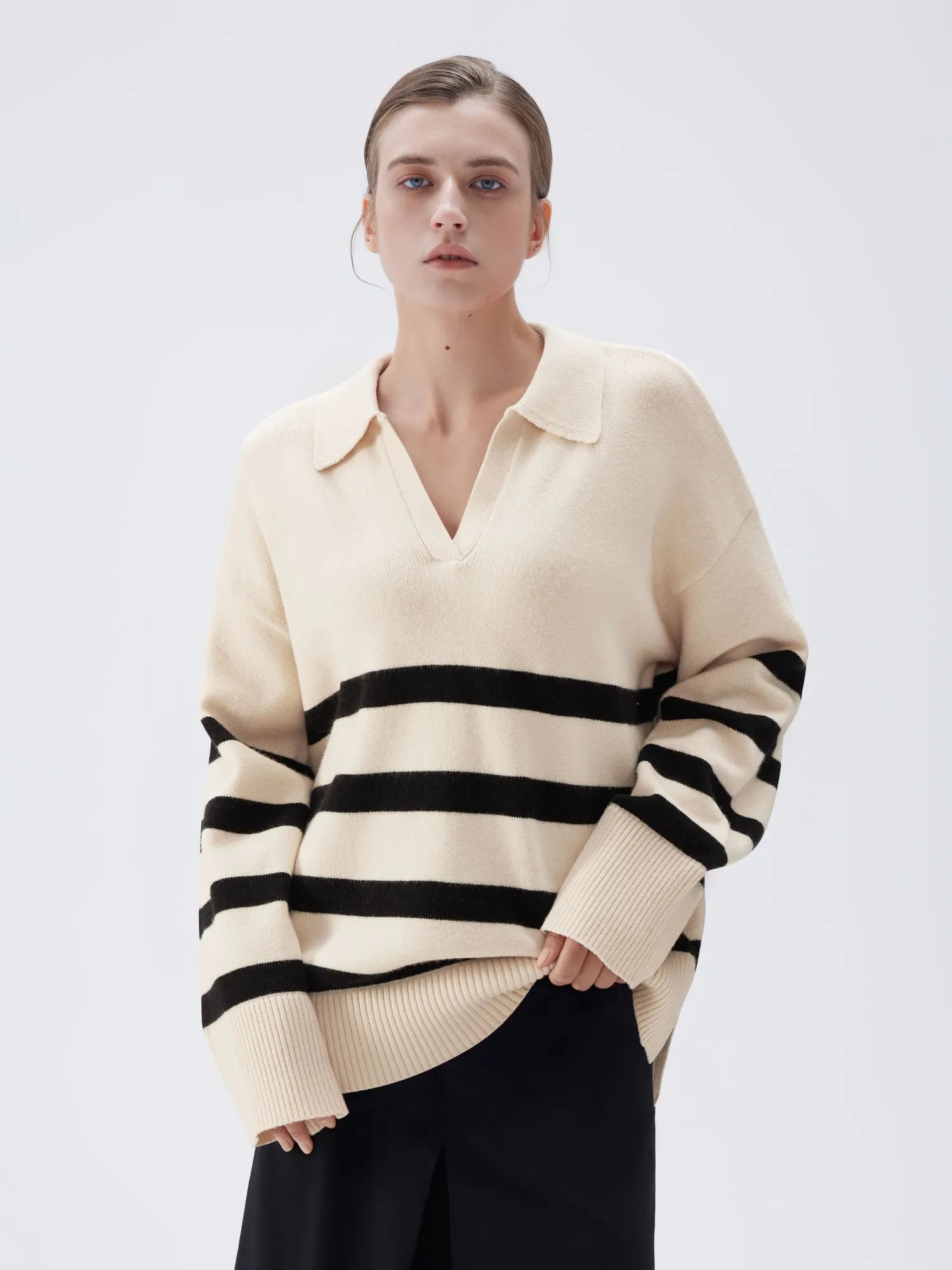 Cashmere Oversized V Collar Sweater