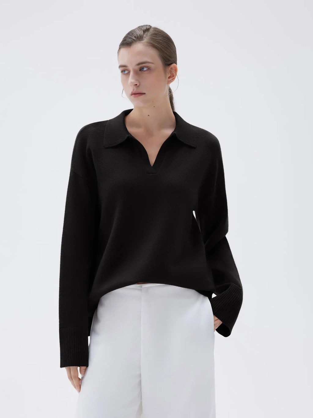 Cashmere Oversized V Collar Sweater