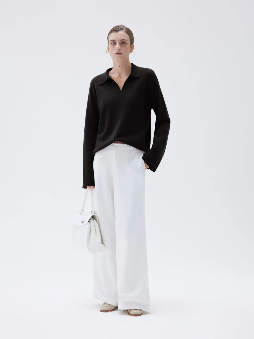 Cashmere Oversized V Collar Sweater