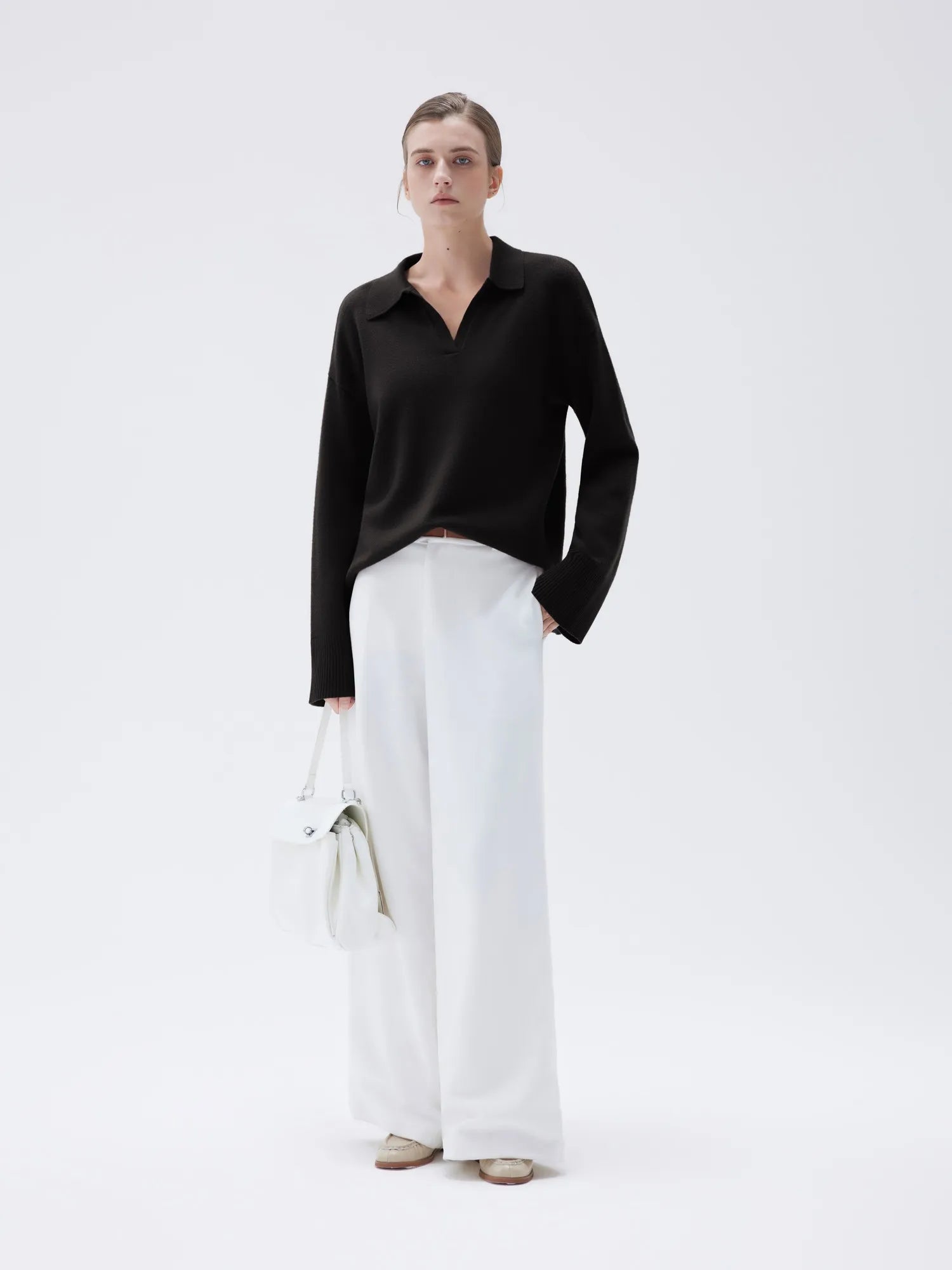 Cashmere Oversized V Collar Sweater