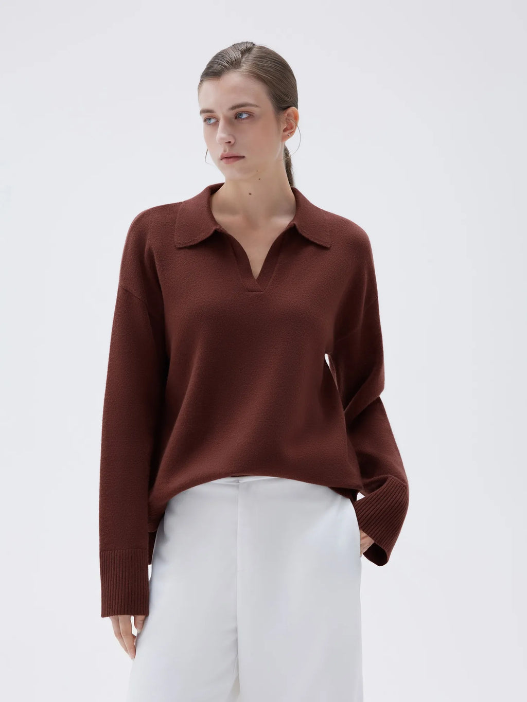 Cashmere Oversized V Collar Sweater