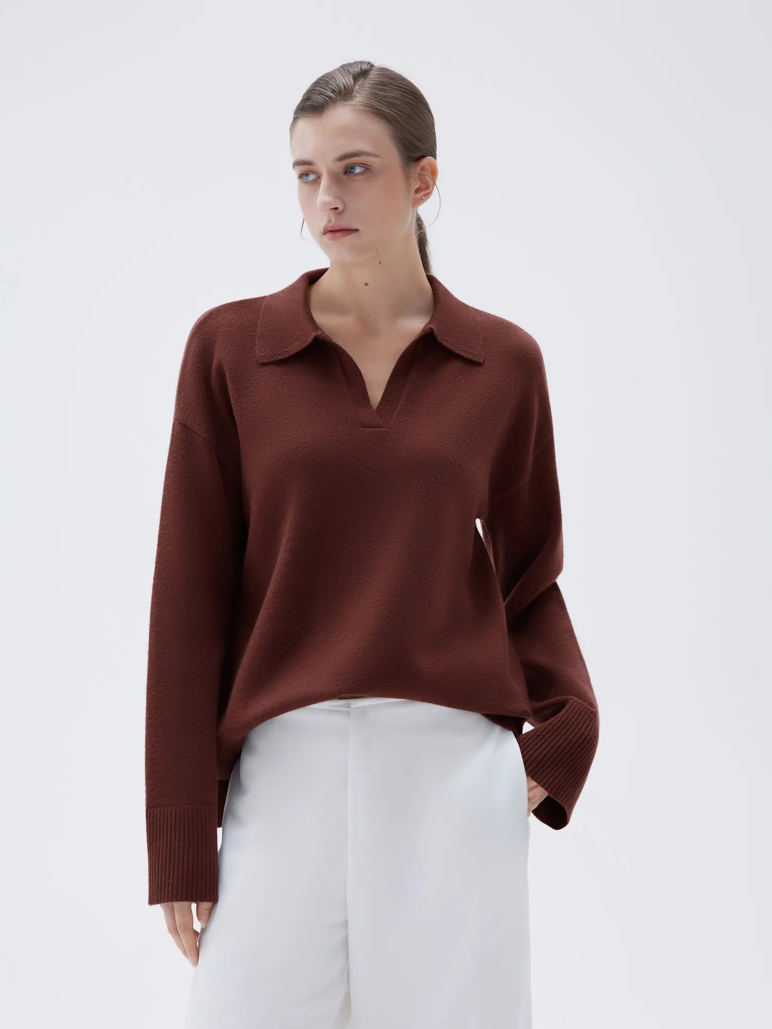 Cashmere Oversized V Collar Sweater