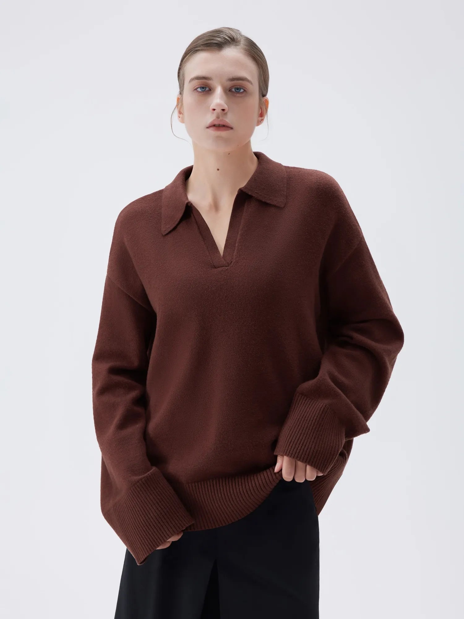 Cashmere Oversized V Collar Sweater