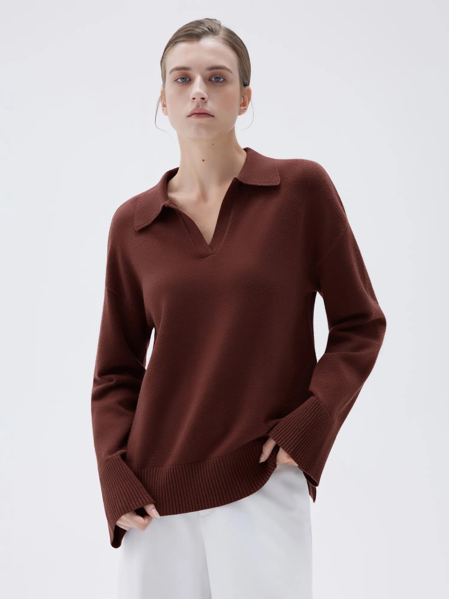 Cashmere Oversized V Collar Sweater