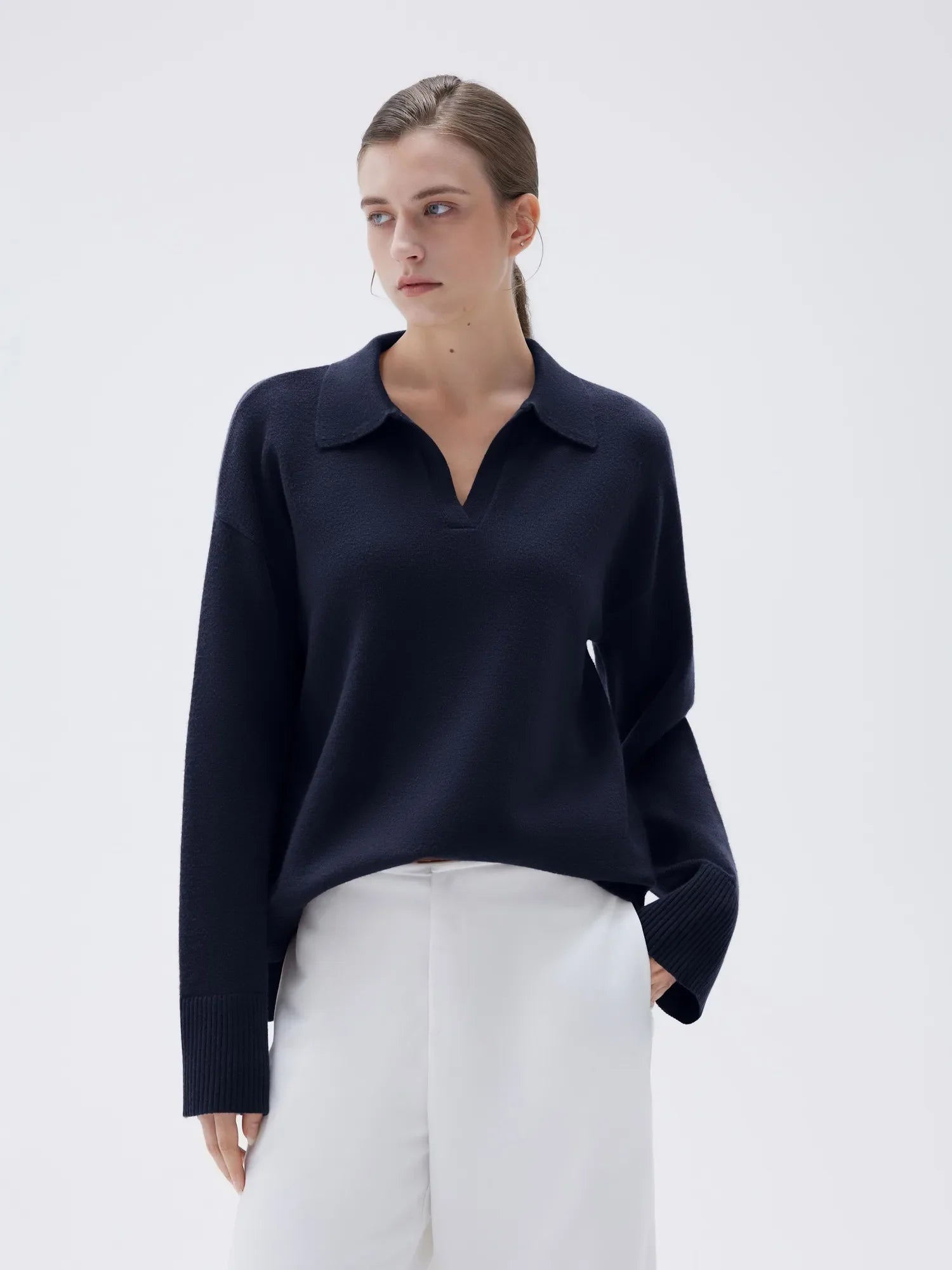 Cashmere Oversized V Collar Sweater