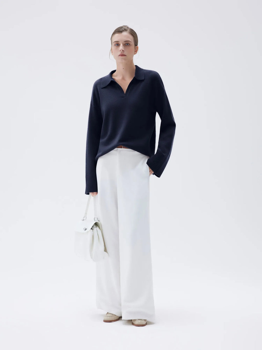 Cashmere Oversized V Collar Sweater